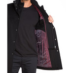 Riga Zip + Snap Front Coat // Black (XL)