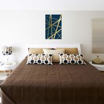 Metallic Lines Navy I // Urban Epiphany (12"W x 18"H x 0.75"D)