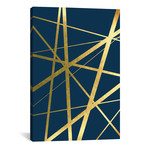 Metallic Lines Navy I // Urban Epiphany (12"W x 18"H x 0.75"D)