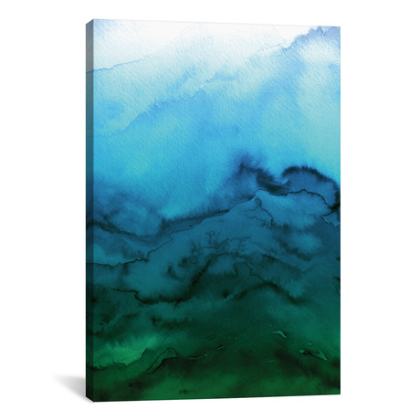 Winter Waves - Blue Green Ombre // Julia Di Sano (12"W x 18"H x 0.75"D)