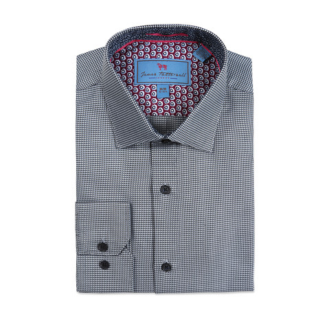 Spread Collar Woven Diagonal Neat // Gray (XS)