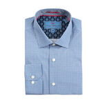 Spread Collar Woven Geo Dot // Sky (XS)