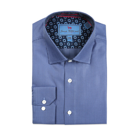 Spread Collar Woven Diagonal Neat // Blue (XS)