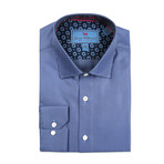 Spread Collar Woven Diagonal Neat // Blue (XS)