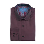 Spread Collar Woven Diagonal Neat // Wine (XS)