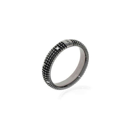 Damiani 18k Black Gold Diamond Band Ring // Ring Size: 7
