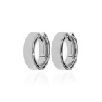 Damiani 18k White Gold Diamond Huggie Earrings I