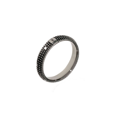 Damiani 18k Black Gold Diamond Band Ring // Ring Size: 10