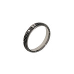 Damiani 18k Black Gold Diamond Band Ring // Ring Size: 10