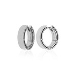 Damiani 18k White Gold Diamond Huggie Earrings I