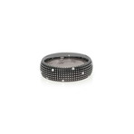 Damiani 18k Black Gold Diamond Band Ring // Ring Size: 9.5