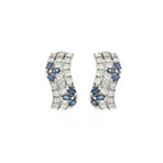 Damiani 18k White Gold Diamond + Sapphire Earrings I