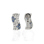 Damiani 18k White Gold Diamond + Sapphire Earrings I