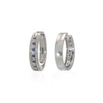 Damiani 18k White Gold Diamond + Sapphire Earrings III