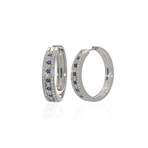 Damiani 18k White Gold Diamond + Sapphire Earrings III