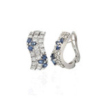 Damiani 18k White Gold Diamond + Sapphire Earrings I