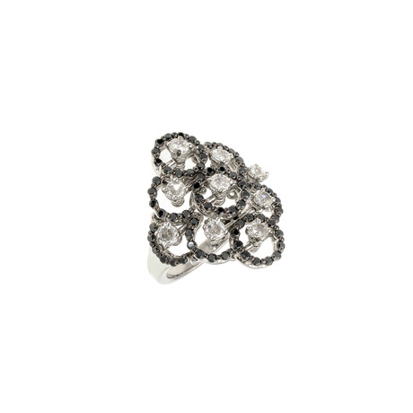 Damiani 18k White Gold Diamond Statement Ring // Ring Size: 7