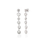 Damiani 18k White Gold Diamond Dangle Earrings