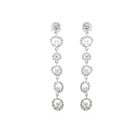Damiani 18k White Gold Diamond Dangle Earrings