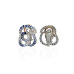 Damiani 18k White Gold Diamond + Sapphire Earrings II