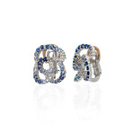 Damiani 18k White Gold Diamond + Sapphire Earrings II