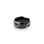 Damiani 18k White Gold + Ceramic Diamond Ring // Ring Size: 6