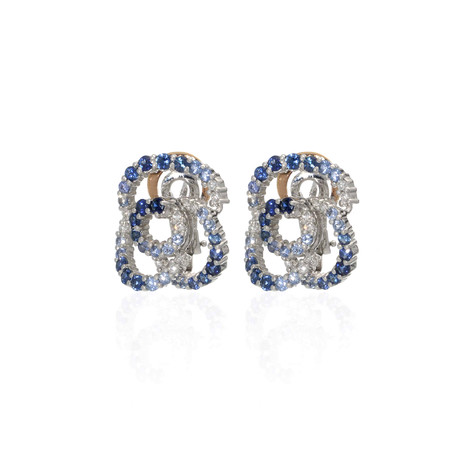 Damiani 18k White Gold Diamond + Sapphire Earrings II