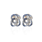 Damiani 18k White Gold Diamond + Sapphire Earrings II