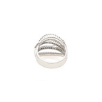 Damiani 18k White Gold Diamond Statement Ring // Ring Size: 7.25