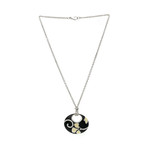 Nouvelle Bague 18k White Gold Diamond + Enamel Necklace II