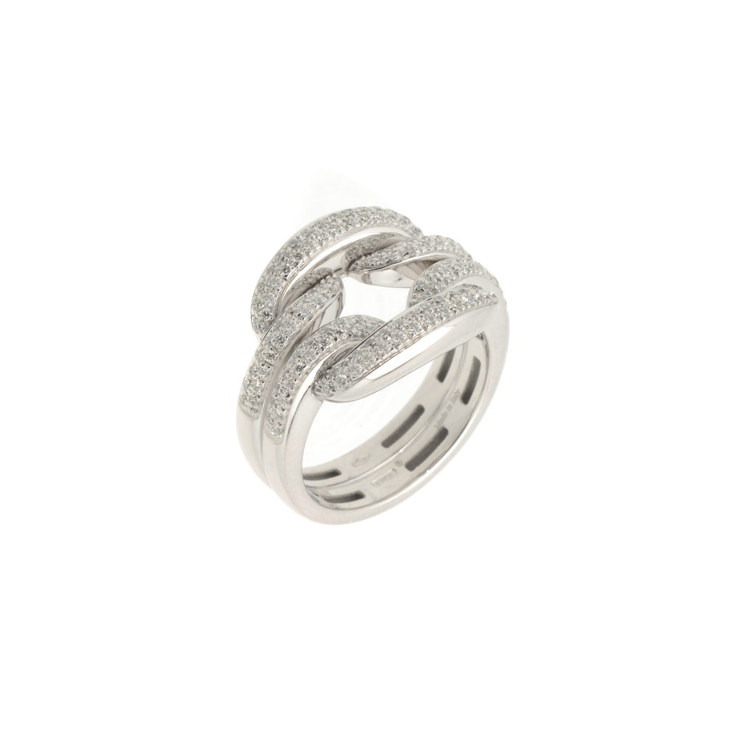 Damiani 18k White Gold Diamond Ring II // Ring Size: 7 - Luxury Jewelry ...