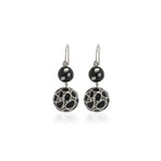 Nouvelle Bague 18k White Gold Diamond + Enamel Earrings I