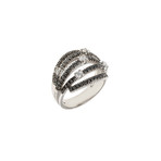 Damiani 18k White Gold Diamond Statement Ring // Ring Size: 7.25