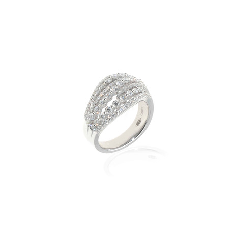 Piero Milano 18k White Gold Diamond Statement Ring // Ring Size: 6.5