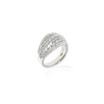 Piero Milano 18k White Gold Diamond Statement Ring // Ring Size: 6.5