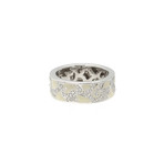 Nouvelle Bague 18k White Gold Diamond + Enamel Ring // Ring Size: 6.75