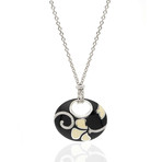 Nouvelle Bague 18k White Gold Diamond + Enamel Necklace II