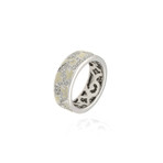 Nouvelle Bague 18k White Gold Diamond + Enamel Ring // Ring Size: 6.75