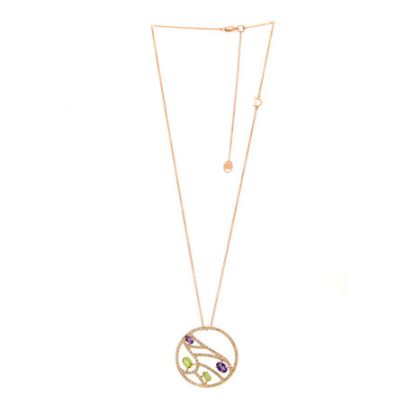 Damiani 18k Rose Gold Diamond + Amethyst Necklace