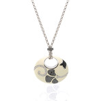 Nouvelle Bague 18k White Gold Diamond + Enamel Necklace I