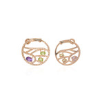 Damiani 18k Rose Gold Diamond + Amethyst Earrings