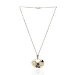 Nouvelle Bague 18k White Gold Diamond + Enamel Necklace I