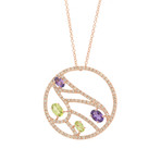 Damiani 18k Rose Gold Diamond + Amethyst Necklace