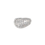 Piero Milano 18k White Gold Diamond Statement Ring // Ring Size: 6.5