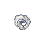 Piero Milano 18k White Gold Diamond + Sapphire Statement Ring // Ring Size: 7