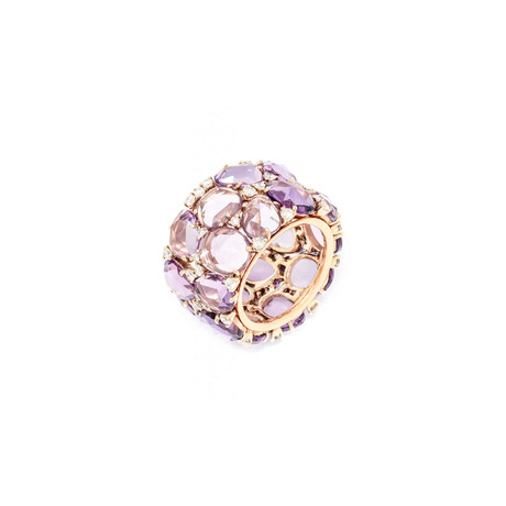 Pomellato Lulu 18k Two-Tone Gold Amethyst + White Diamond Ring // Ring Size: 6.5