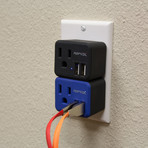 PowX2 Wall Outlet // 2 USB Ports // RapidX (Black)