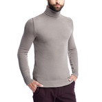 Wool Turtle Neck Sweater // Cappuccino (L)