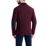 Wool Button Up Jacket // Bordeaux (XL)