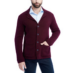 Wool Button Up Jacket // Bordeaux (L)